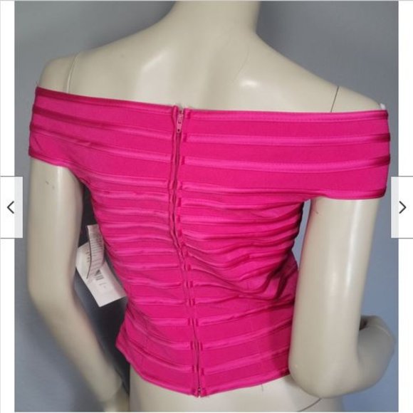 NWT JS Signature Fitted Off the Shoulder Pink Bodice Top 6 - Picture 5 of 14